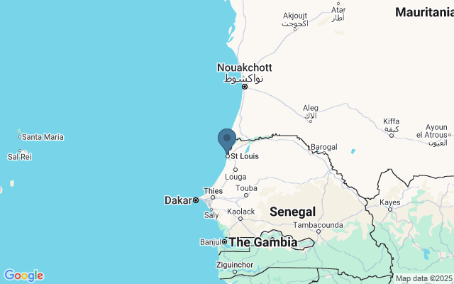 Kaart met locatie Langue de Barbarie
